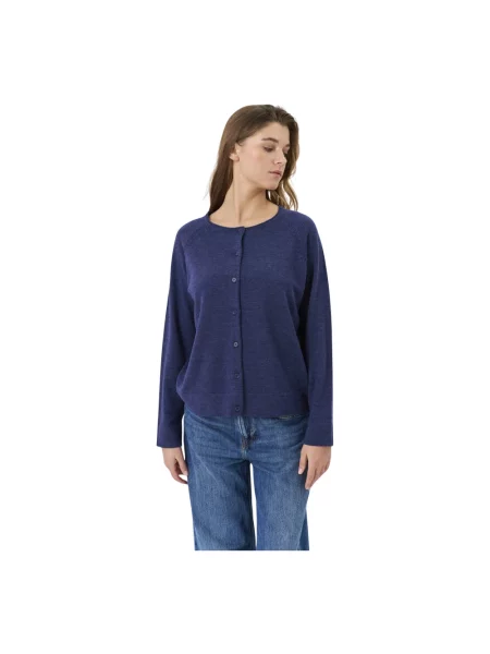 Kardigan Lind wełniany niebieski