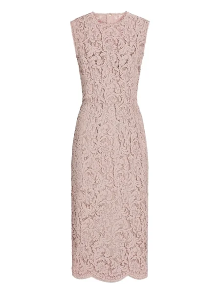 Rochie midi Dolce & Gabbana din dantelă până la genunchi de costum roz