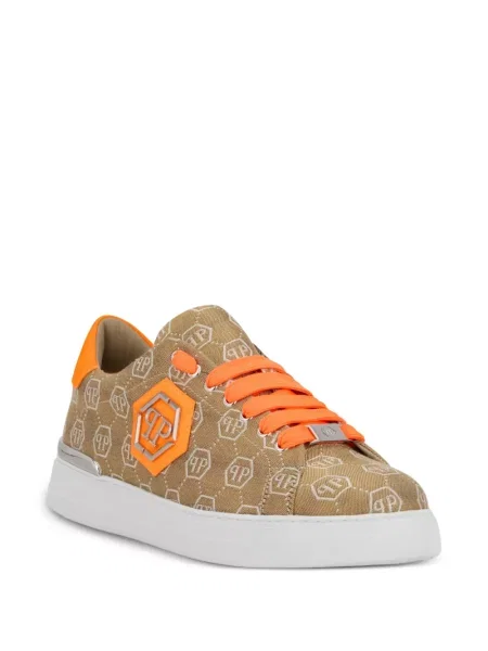 Sneakerși Philipp Plein din jacard maro