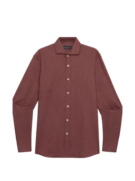 Gulerat cămașă Brooks Brothers din țesătură twill roșu