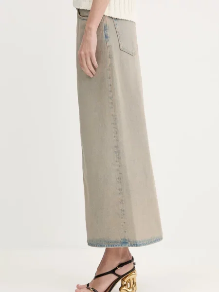 Samsoe Samsoe spódnica jeansowa Saelsie Long maxi prosta beżowy