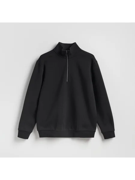 Reserved Állógalléros egyszínű pulcsi fekete