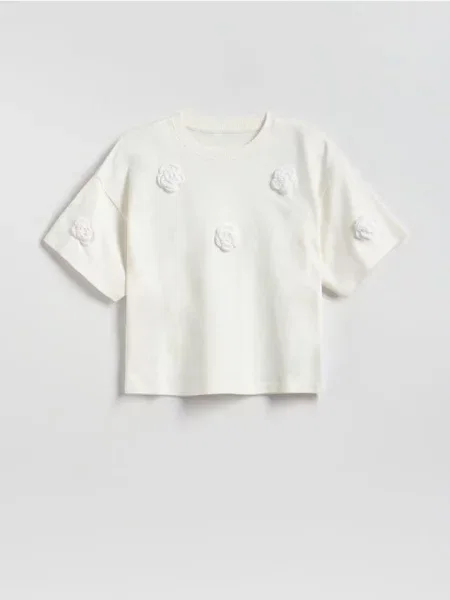 Reserved Tricou cu aplicație crem