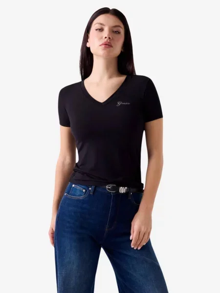 GUESS Tricou / transparent negru