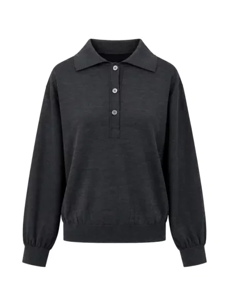 Gulerat lung tricou polo Liviana Conti gri