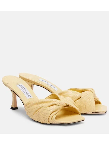 Usnjene mules Jimmy Choo rumena