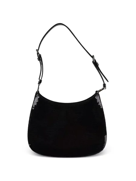Шопинг чанта Prada с пайети черно