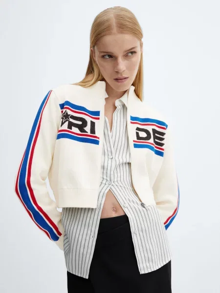 Кардиган MANGO Saoko молочний