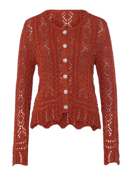 Heine Geacă tricotată ruginiu roșu