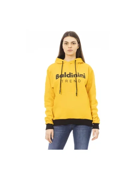 Bluza z kapturem Baldinini z kapturem z długim rękawem z logo żółta