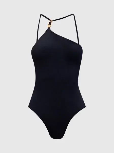 Купальник з брендовою шпилькою Versace чорний