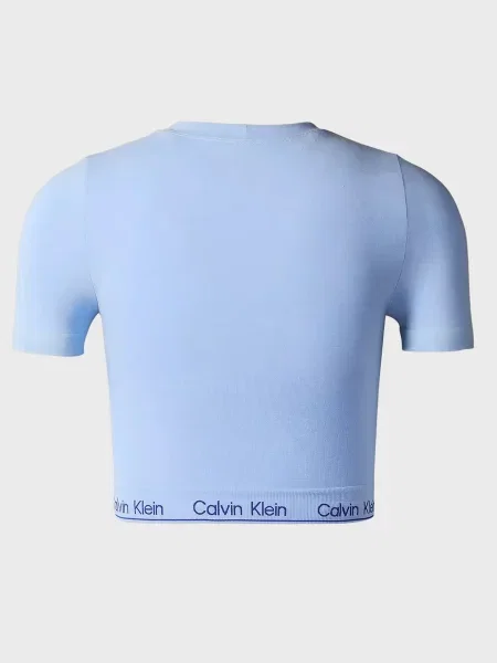 Короткий топ Calvin Klein з коротким рукавом блакитний