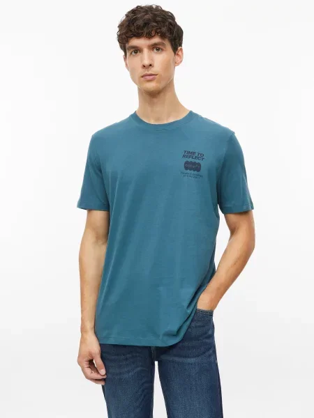 T-shirt z nadrukiem niebieska