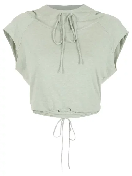 Top Gloria Coelho z kapturem o krotszym kroju zielony