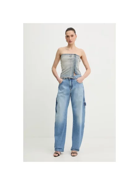 Top Armani Exchange z przetarciami niebieski