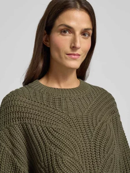 Sweter z dzianiny z okrągłym dekoltem Apricot