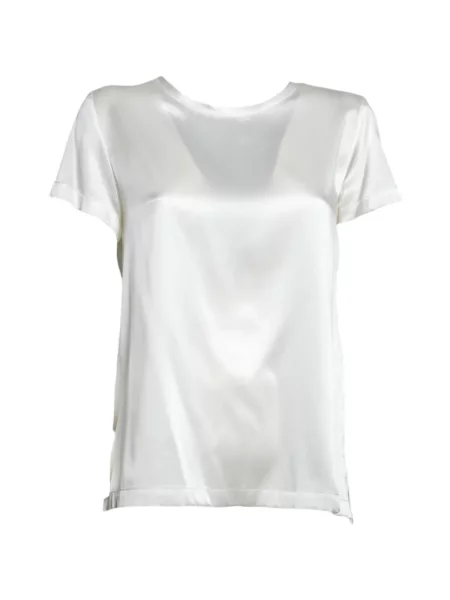 Tricou Solotre din satin alb