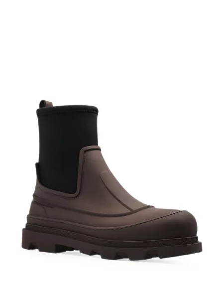 Botine chelsea Moncler cu autograf maro
