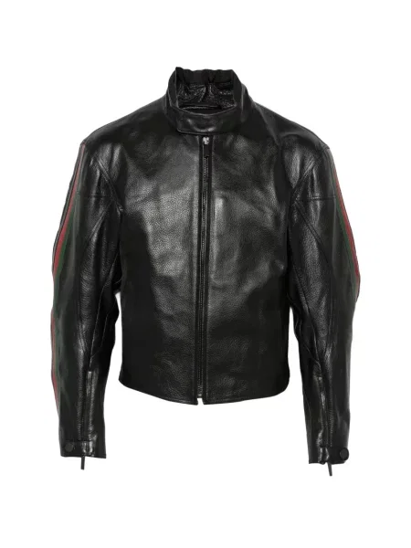 Geanta de piele Gucci cu dungi negru