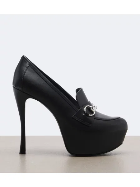 Pantofi cu toc Gucci din piele cu platformă negru