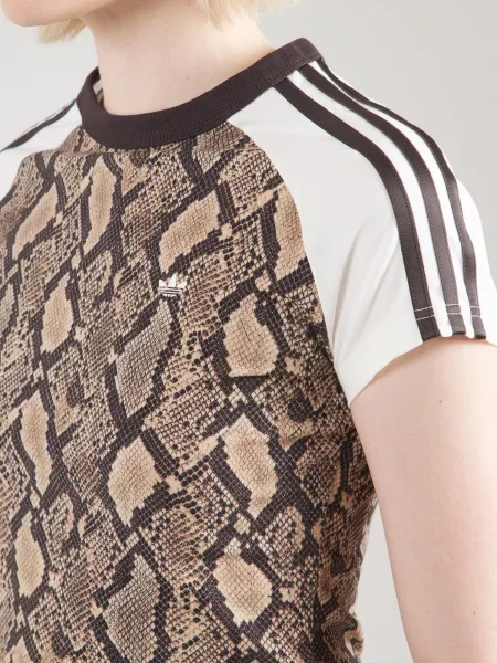 ADIDAS ORIGINALS Póló CALI barna / fekete / fehér bézs