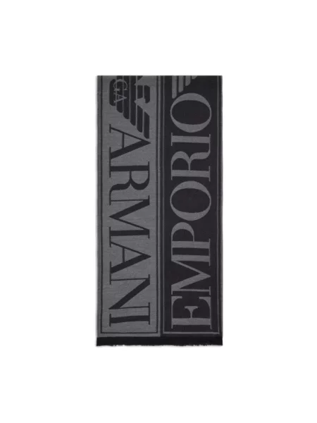 Szal Emporio Armani wełniana czarna