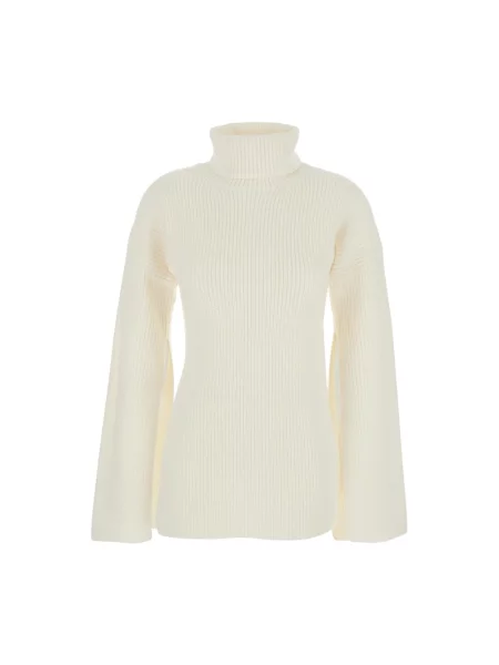 Sweter z golfem Toteme wełniany biały