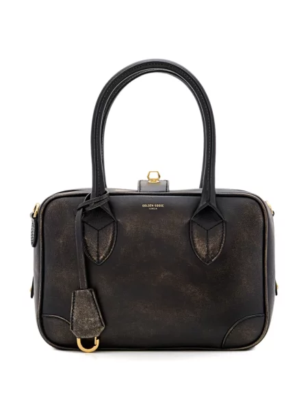 Geanta de piele Golden Goose din piele negru