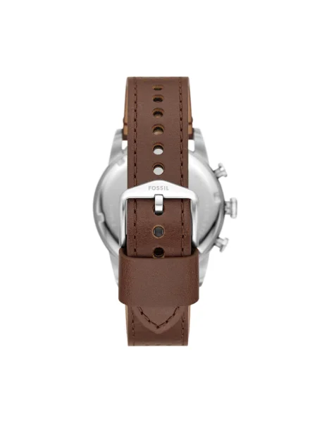 FOSSIL Analógové hodinky slonová kosť / hnedá strieborná čierna