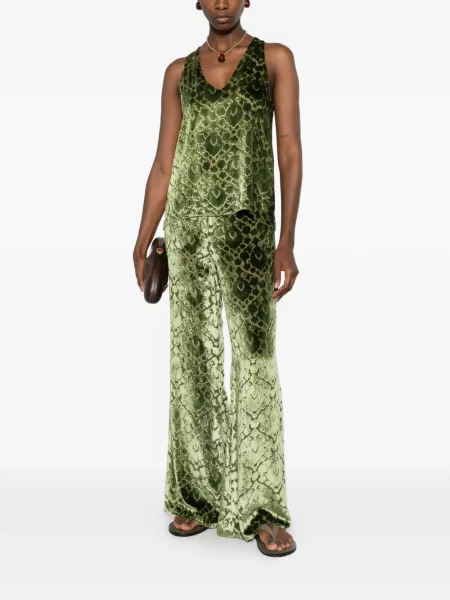 Pantaloni Forte_forte evazate verde