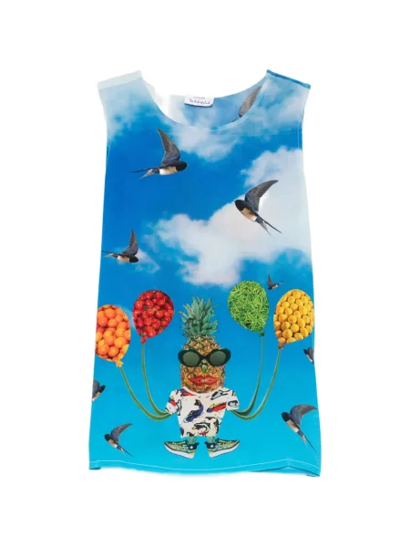 Top The Artistylist fără mâneci cu imagine albastru