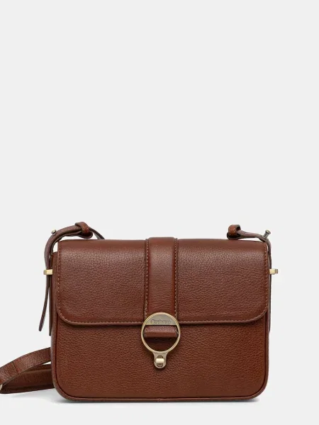 Barbour crossbody kabelka kožená hnědá