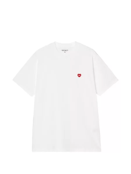 Tricou Carhartt Wip cu motiv cu inimi alb