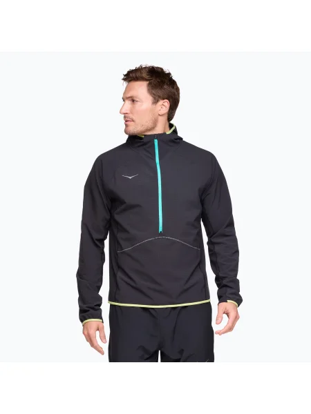Мъжки суитшърт за бягане HOKA Sky Glow Half Zip black черно