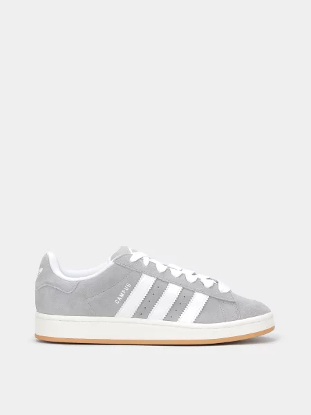 Кожаные кеды Adidas серые