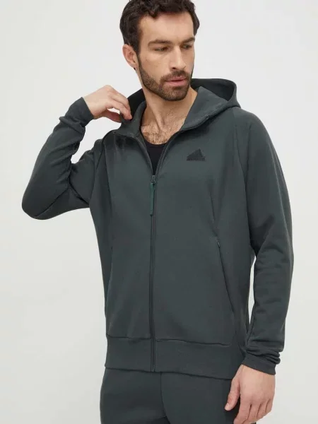 Geacă Adidas cu glugă albastru