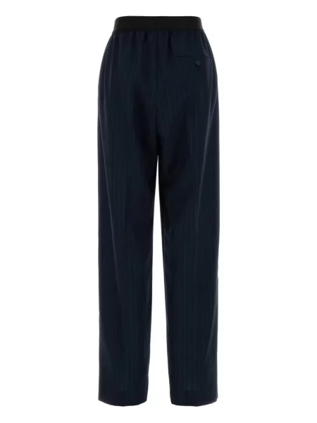 Pantaloni Balenciaga cu broderie de lână albastru