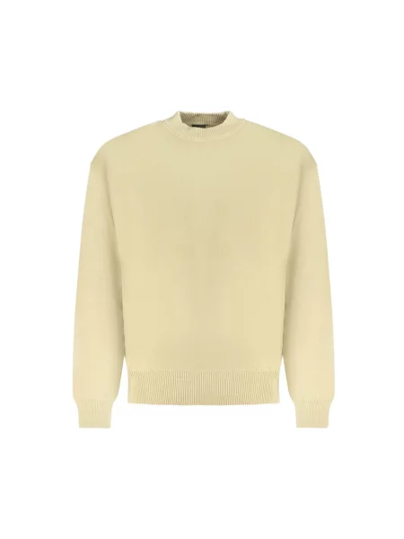 Sweter Boss Orange z dekoltem w serek beżowy