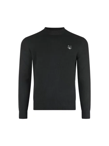Maison Kitsuné sweter wełniany Bold Fox Head Patch czarny