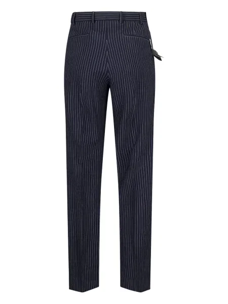 Pantaloni Pt Torino cu dungi plisate albastru