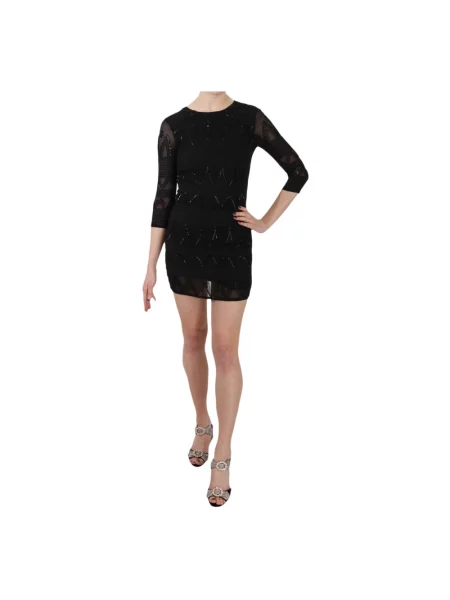 Jedwabna mała mały sukienka mini John Richmond czarna