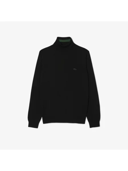 Lacoste Golf Z Wełny Merynosów czarny