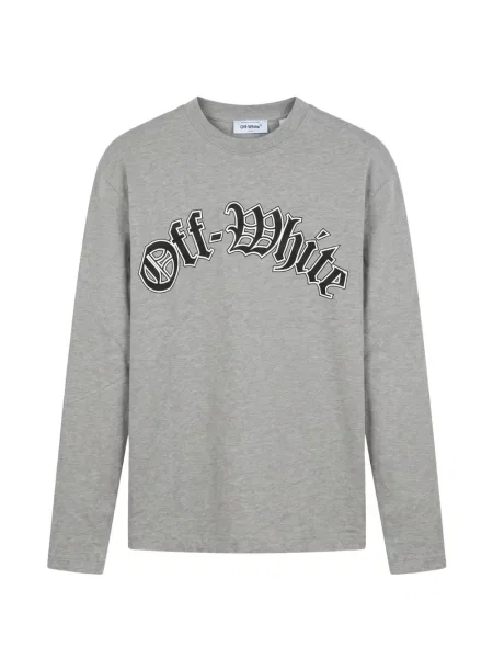 Lung tricou Off-white cu imagine alb