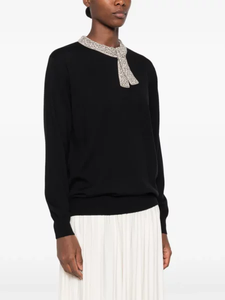 Pulover Valentino Garavani cu funde negru