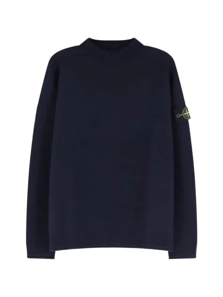 Lung pulover Stone Island cu strasuri albastru