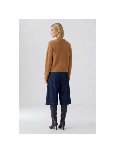 Sweter Oui wełniany brązowy