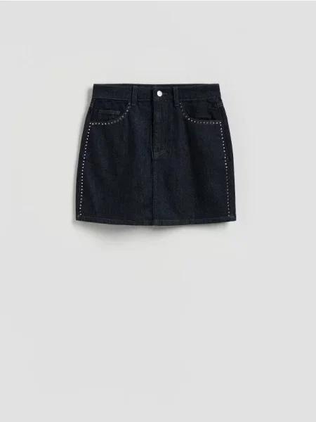 Reserved Спідниця з аплікацією темно-синій синя