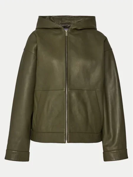 Odinė striukė žalia