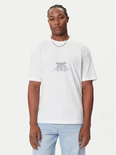 HUGO Majica Duarms Oversize bela