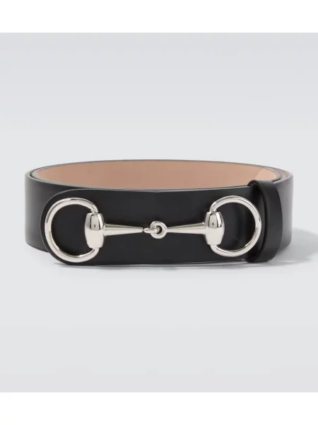 Кожаный колан Gucci черно